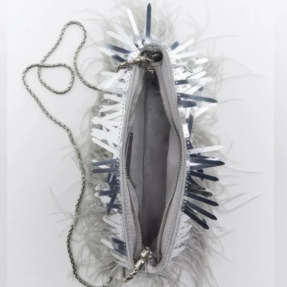 Zara silver evening clutch, in good condition - Picture 2 of 5